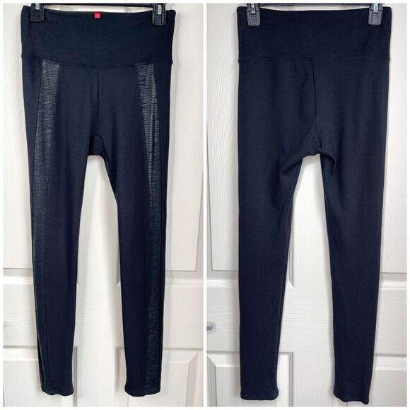 SPANX Ready To Wow High Rise Snakeskin Tuxedo Leggings (Black) #2436 - Small - Picture 2 of 11